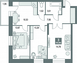 планировка квартиры 59 м2